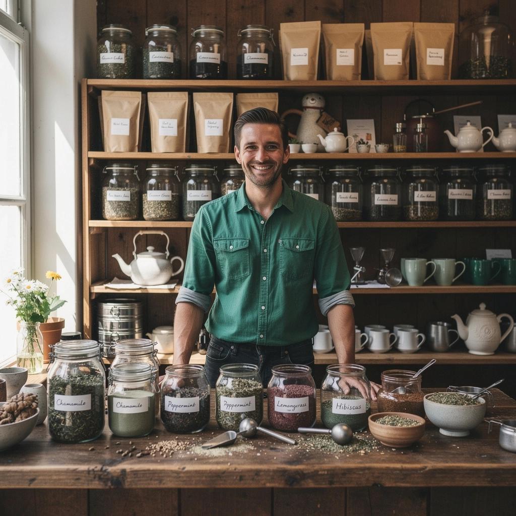 Különböző gyógynövényekből készült tea fajták széles választéka egy asztalon.